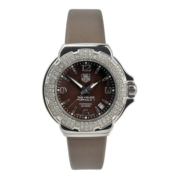 Tag Heuer Ladies Formula 1 Brown Dial Diamond Bezel Quartz Watch WAC1217-0 - Picture 1 of 8